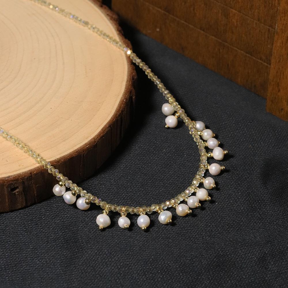 Natural Freshwater Pearl Necklace Women Versatile French Vintage Fashion Light Luxury Elegant Temperament Sweater Chain Pearl