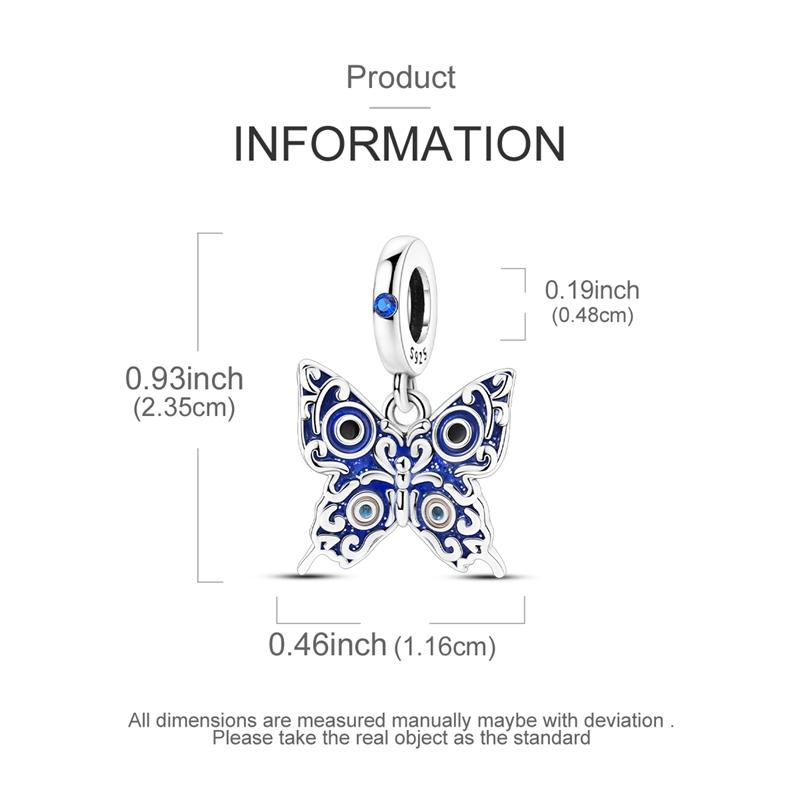 100% Real Copper Charms Bead Luminous Butterfly Dangle Fit Original Bracelet Diy For Woman Jewelry Party