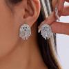 2Pcs Cute Halloween Ghost Stud Earrings Ab Crystal Encrusted Crystal Sparkling Quality Jewelry Gift For Women Girls Fashion