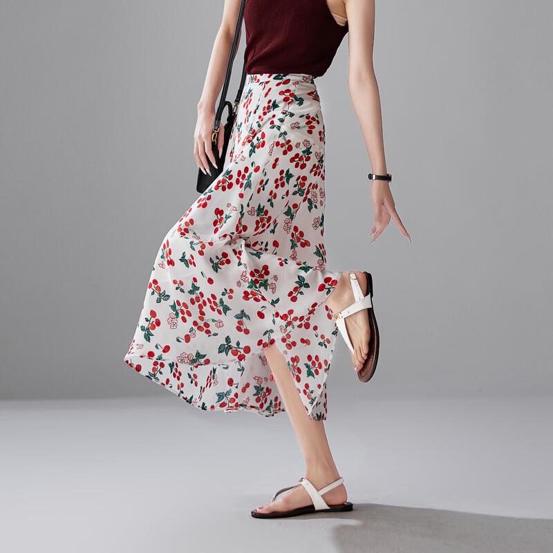 SOFSIL 2026 Summer Elegant Silk A-Line Midi Skirt
