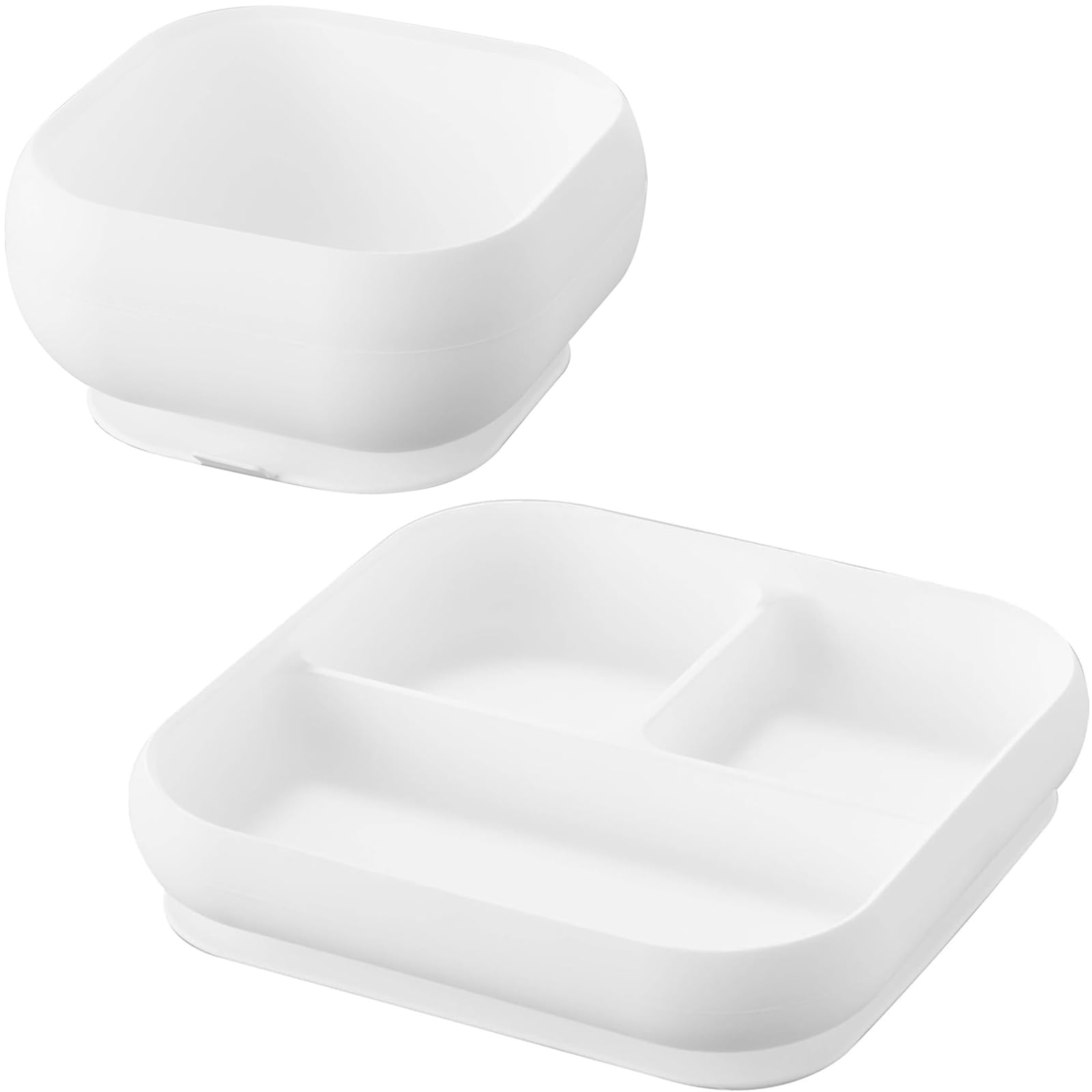 

Yamazaki Силиконовая тарелка для детского питания с присоской, поднос Tower и можно замораживать, легко зачерпывать, белая 10047 10049 + [набор из 2 штук] Посудомоечная машина, белый