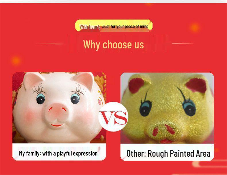 Ceramic Large-Capacity Piggy Bank for Adults & Kids - Cute Savings Bank