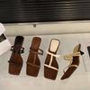 Niche high heels thin strap cool slippers women's shoes wear 2025 new summer temperament with skirt sandals