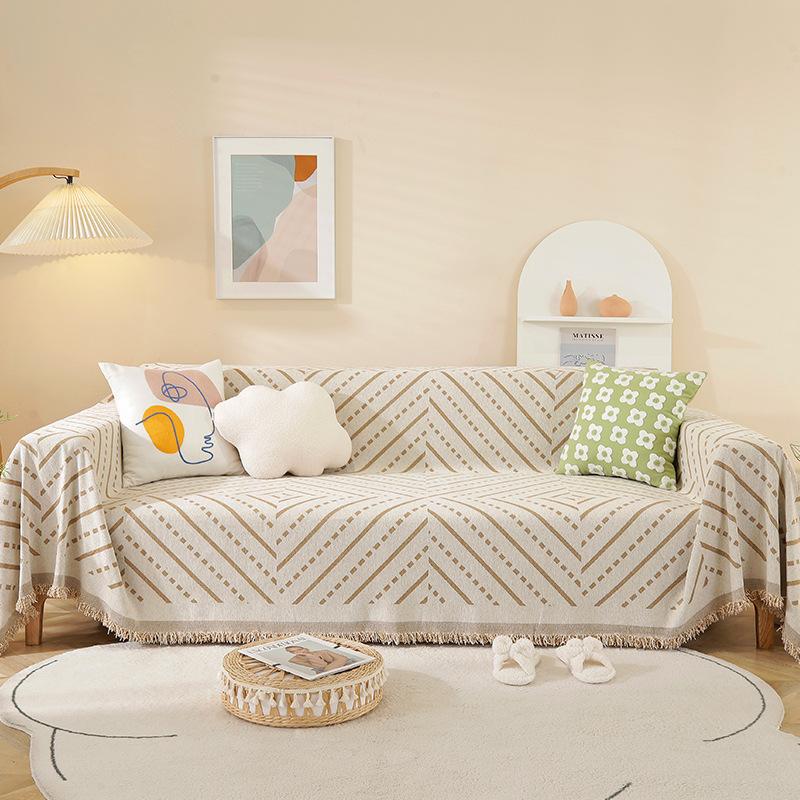 Geometry Chenille Sofa Cover Cloth Sofa Blanket Cover Full Cover Universal Couch Towel Cover Dust Proof Sofa Cushion Cover