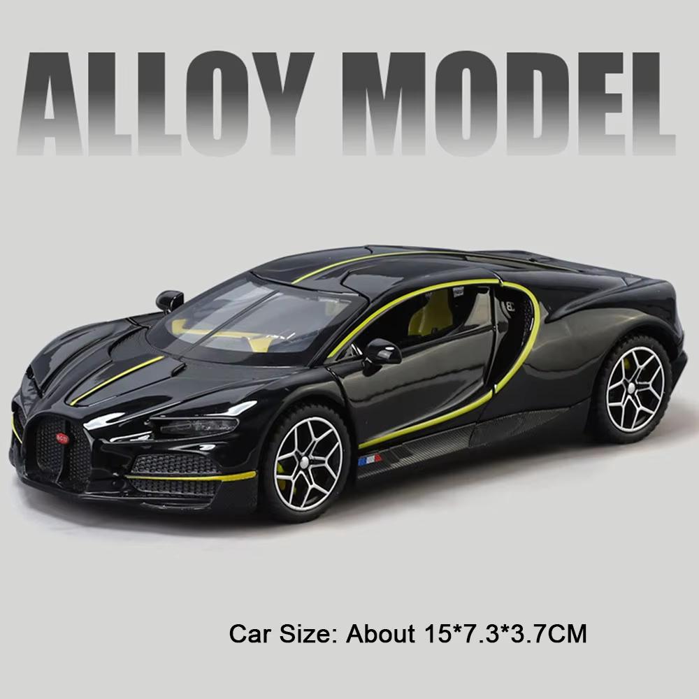 1:32 Tourbillon Atlantic Model Car Toy Openable Hood Exquisite Interior Vehicles Models Sound Light Supercar Collectible Item