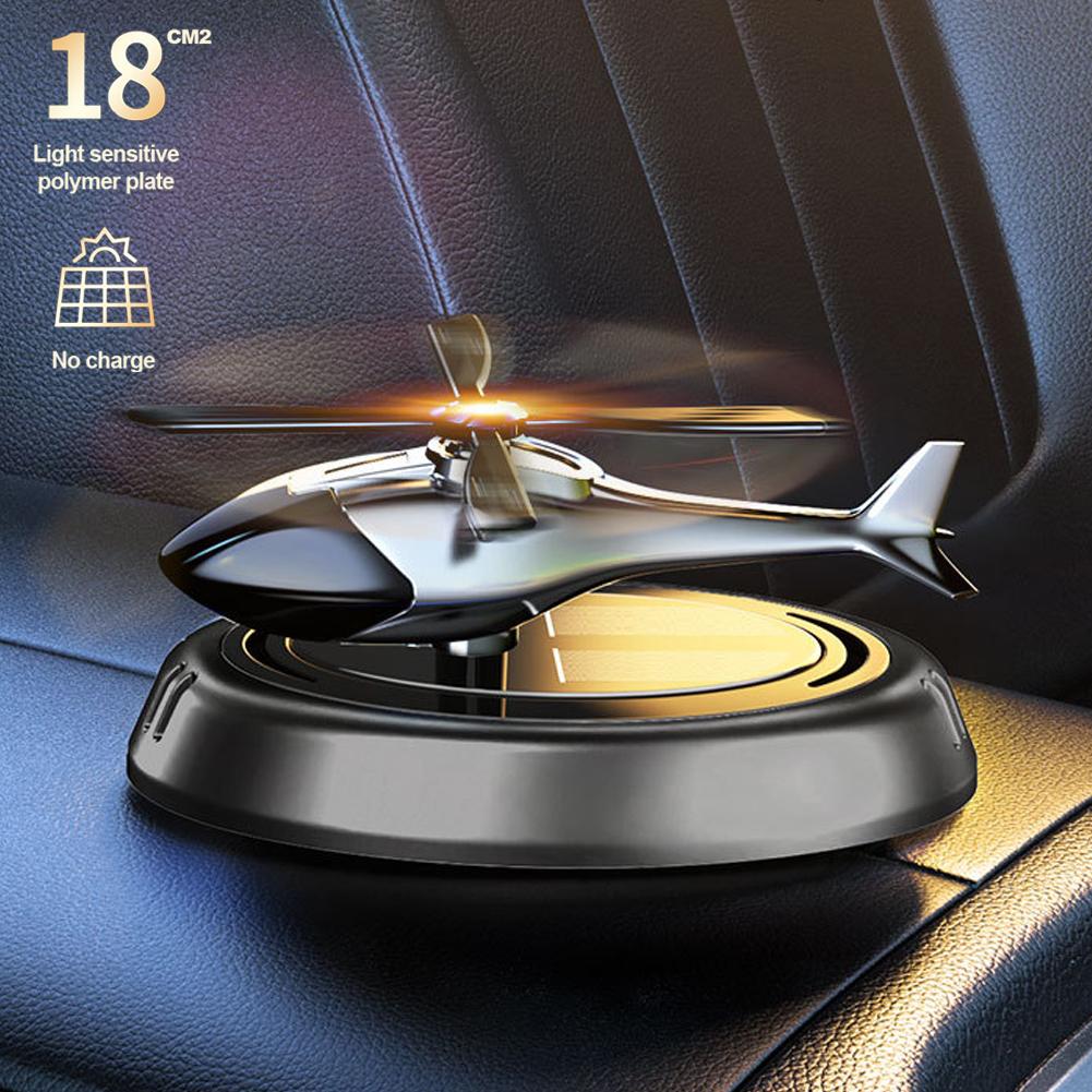 Helicopter Car Air Freshener Solar Rotating Car Diffuser Ornaments Decor Interior Decoration Car Fragrance Mute Office Gift