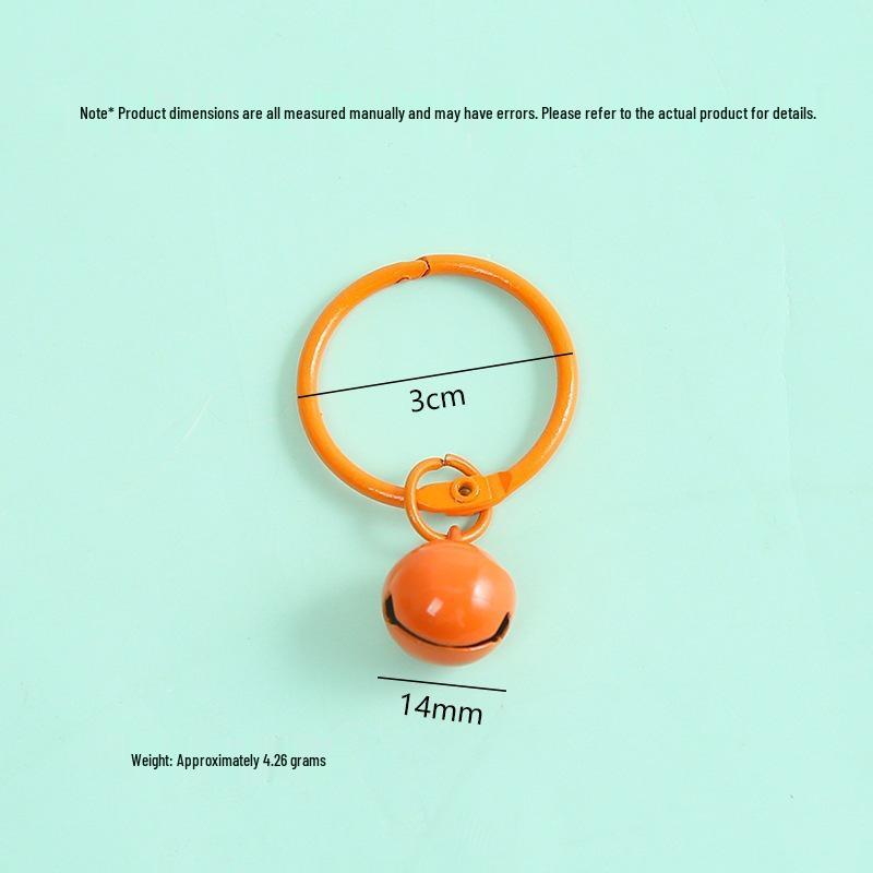 Colorful 14mm Alloy Card Ring Bell Keychain Pendant for DIY Accessories