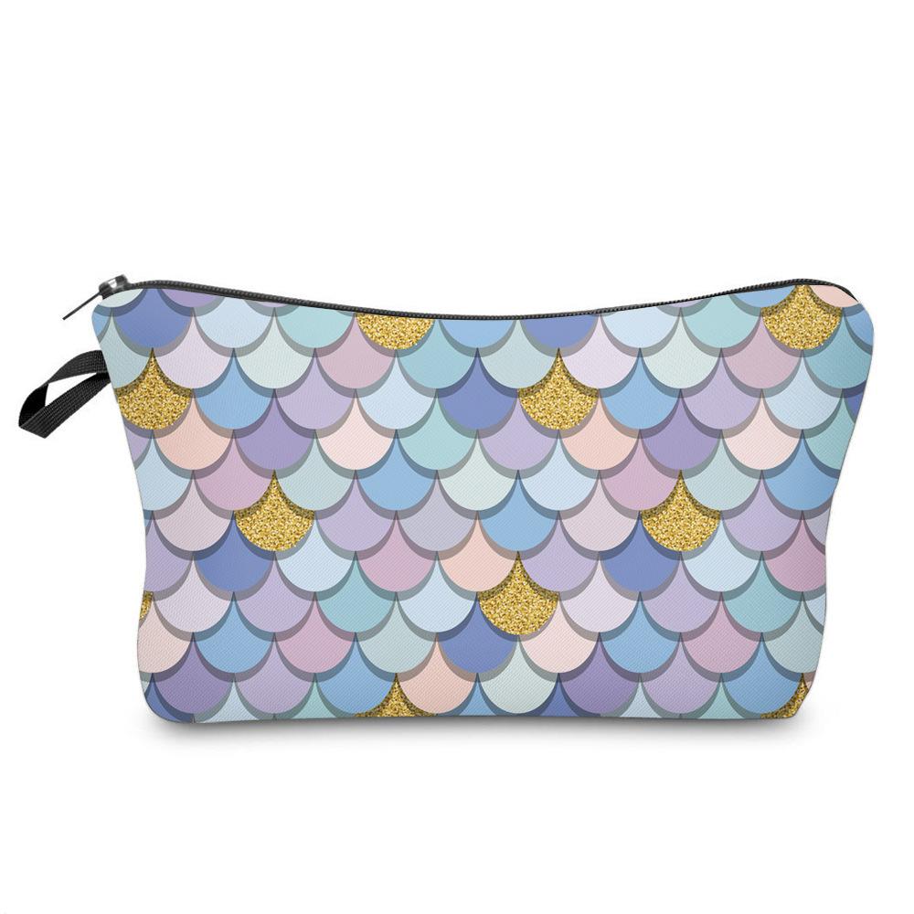 Multi Functional Portable Mermaid Scale Makeup Bag Large Capacity Pouch Wash