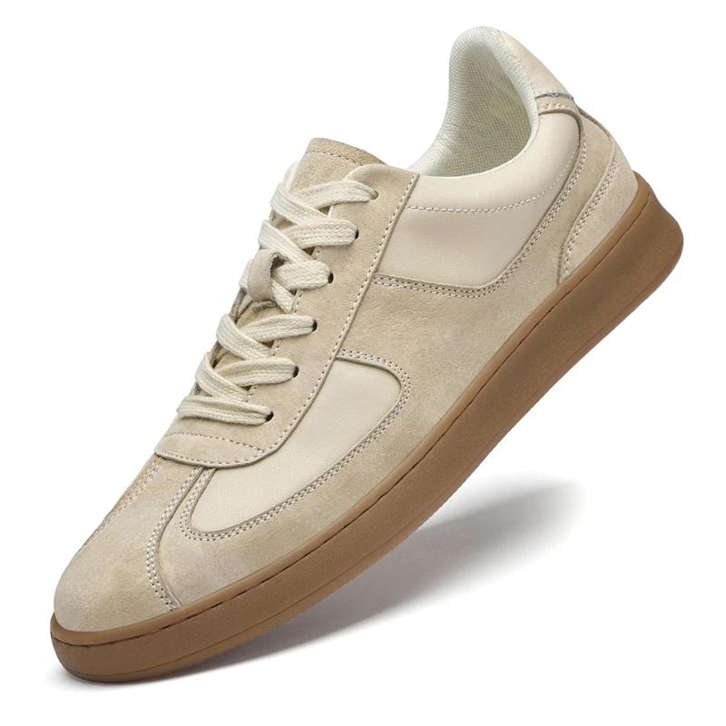 Fashion Men's Flats Genuine Leather Outdoor Daily Vulcanize Shoes Fashion Casual Sneakers Comfort Sports Flats Male Walking Footwear