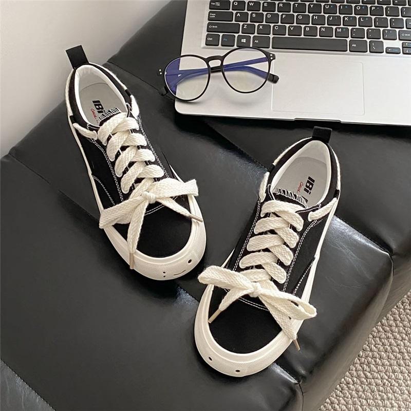 Classic Low Top Canvas Shoes Casual Lace Up Sneakers For Daily Wear