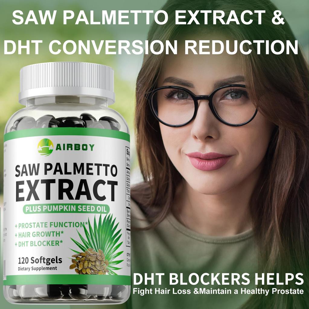 120 Stück Sägepalmenextrakt - Unterstützung der ProstataGesundheit, Haarausfall, HarnwegGesundheit