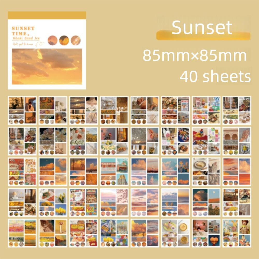 40 Stück DIY Scrapbooking Ästhetische Deko Sticker INS Journal Zubehör Neues Washi Papier Tagebuch Album