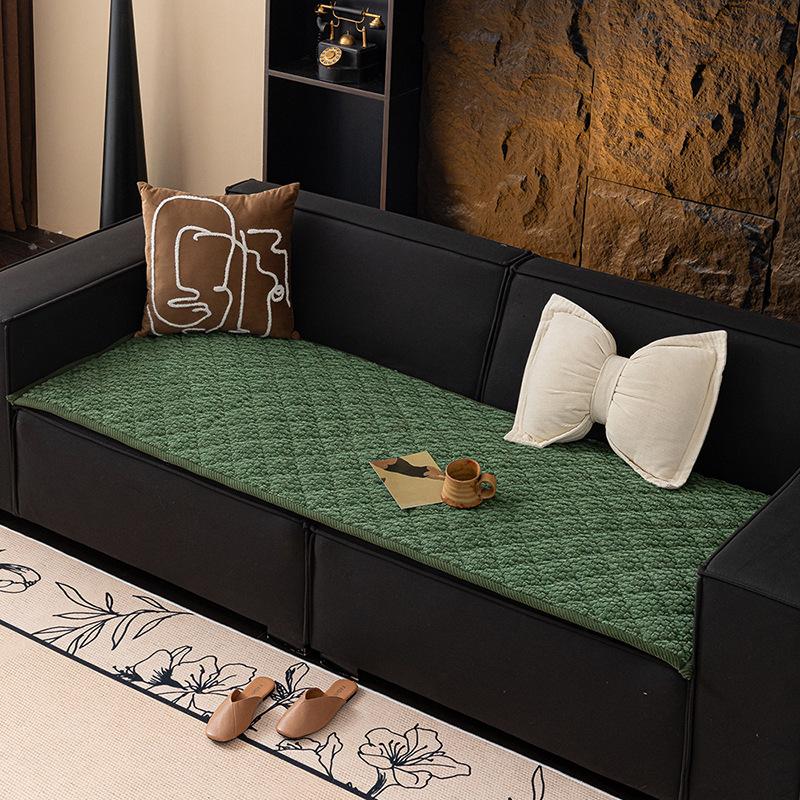 Corduroy Solid Color Thickened Non-Slip  Explosion Machine Washable Sofa Cushion Bay Window Cushion  New Straight Row Seat Cushion