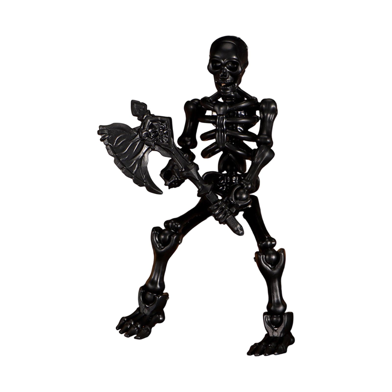 

Plastic Skeleton Figure with Axe Movable Joints Durable Construction for Decorative and Educational Use One Size чёрный