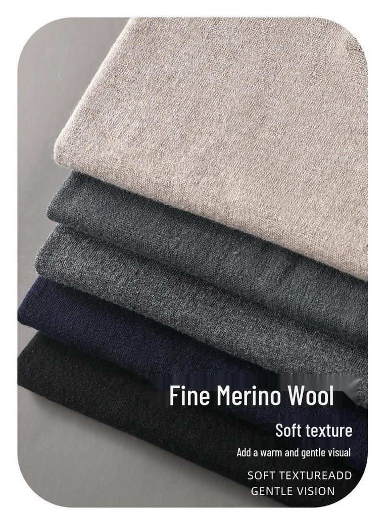 2025 Men's Polo Wool Short Sleeve Lapel Sweater - Spring/Autumn Fashion