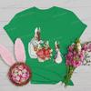 Retro Easter Bunny Tshirts Women Easter Bunny Shirt Gift for Women Vintage Easter Rabbit Tees Crew Neck Short Sleeve Tshirt