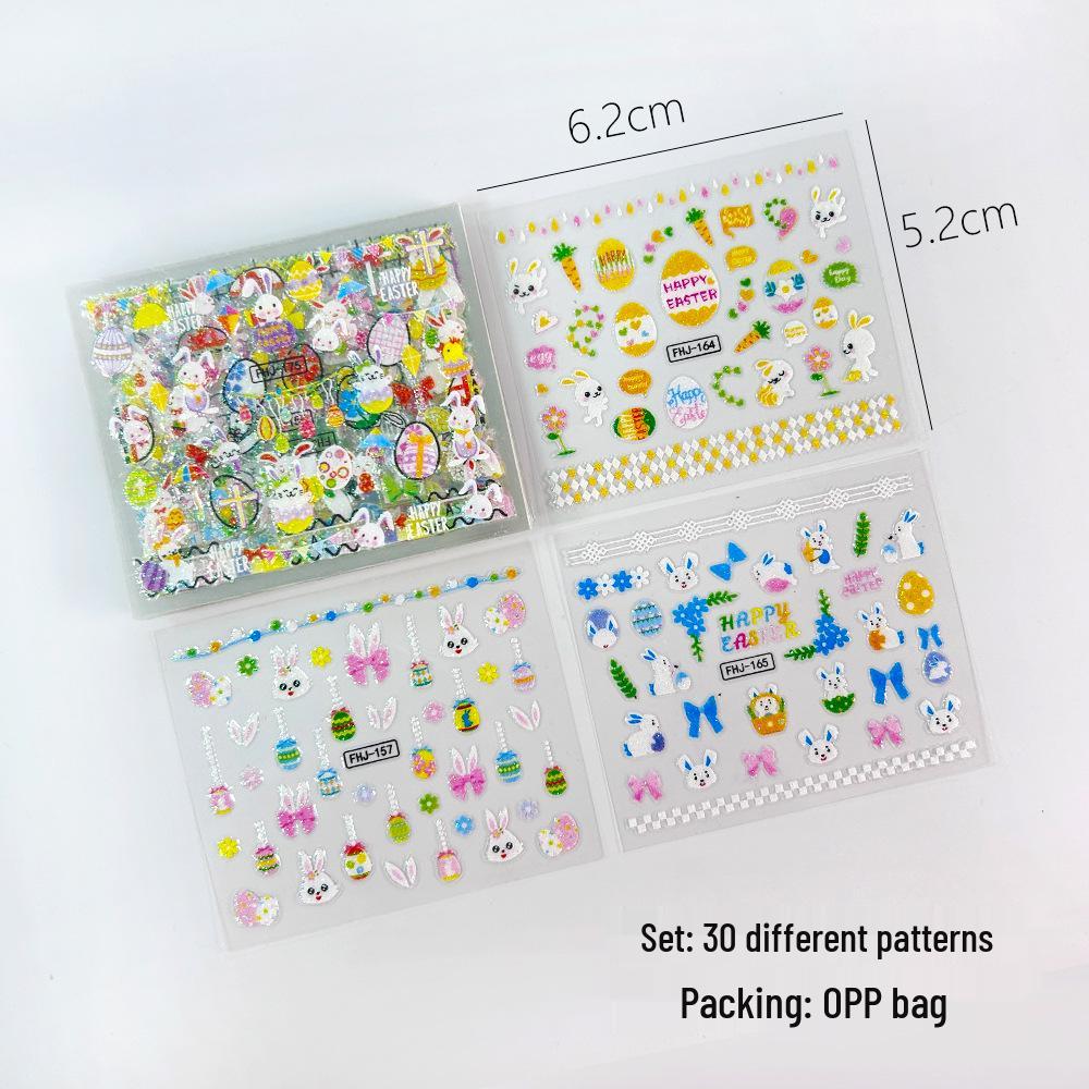 3D Luminous Jelly Nail Stickers for Kids - 5D Embossed Nail Art