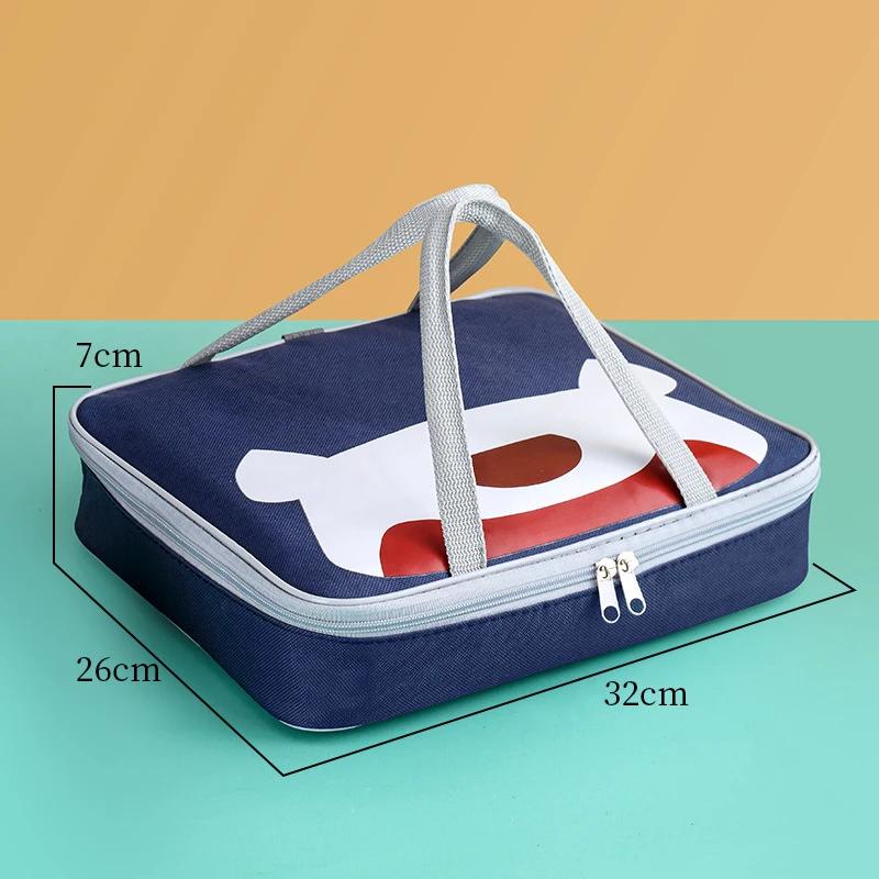 New Round Thermal Lunch Box Bag Waterproof Insulated Food Tote Kids Keep Fresh Cooler Shoulder Bags Portable Bento Storage Pouch