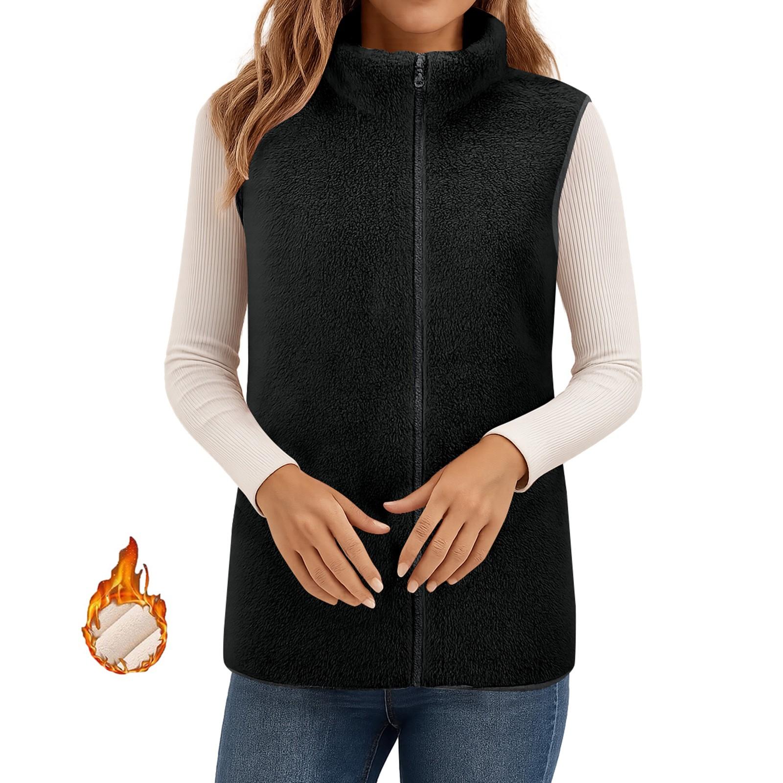 

Womens Winter Coats Warm Plush Jackets Open Front Long Sleeve Cardigan Trendy Fuzzy Outerwear S