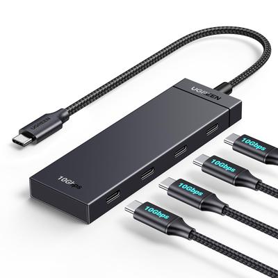 UGREEN 4x na USB Gen 2 10Gbps Datová expanze Kompatibilní s MacBookem iPadem iPhonem Galaxym a Dalšími USB-C Hubem, 4portový USB-C 3.2 Vysokorychlostní přenos,