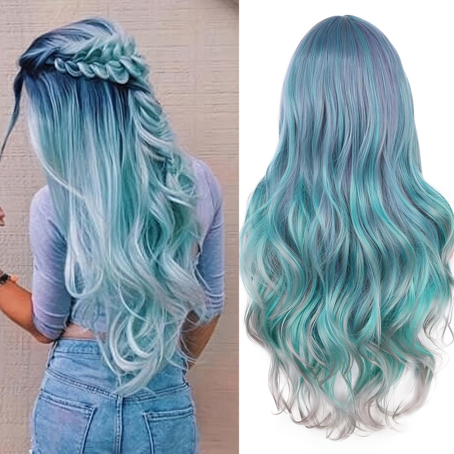 Farbverlauf Synthetische Perücke Cosplay Anime Perücke COS Harajuku Stil Buntes Langes Lockiges Haar Kopfbedeckung Lolita gray