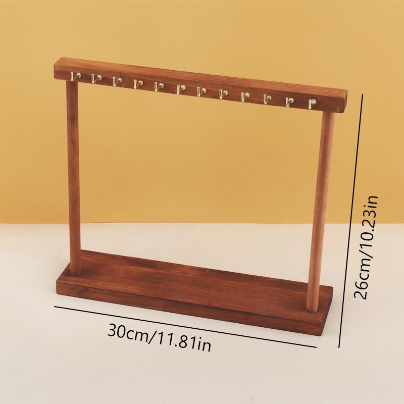 

Подставка для ювелирных изделий из цельного дерева, подвесная стойка для ожерелий, цепей, сережек, браслетов, витрина, стеллаж для хранения