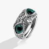 925 Sterling Silber Geometrische Retro Eule Ringe Für Frauen Männer Einfache Koreanische Mode Offene Einstellbare Handgemachte Ring Paar Geschenke
