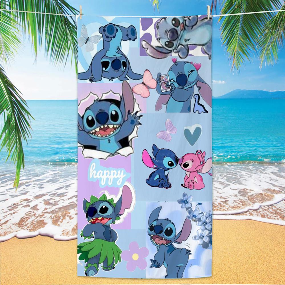 American Cartoon Figure Print Thick Microfiber Beach Towel Quick Dry Bath Blanket For Kids