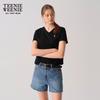 Teenie Weenie Cartoon Bear V-Neck Loose-Fit T-Shirt