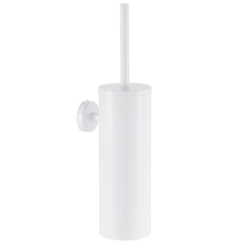 Wall-Mounted Stainless Steel Toilet Brush with Odor-Proof Long Handle and Round Holder for Bathroom Cleaning