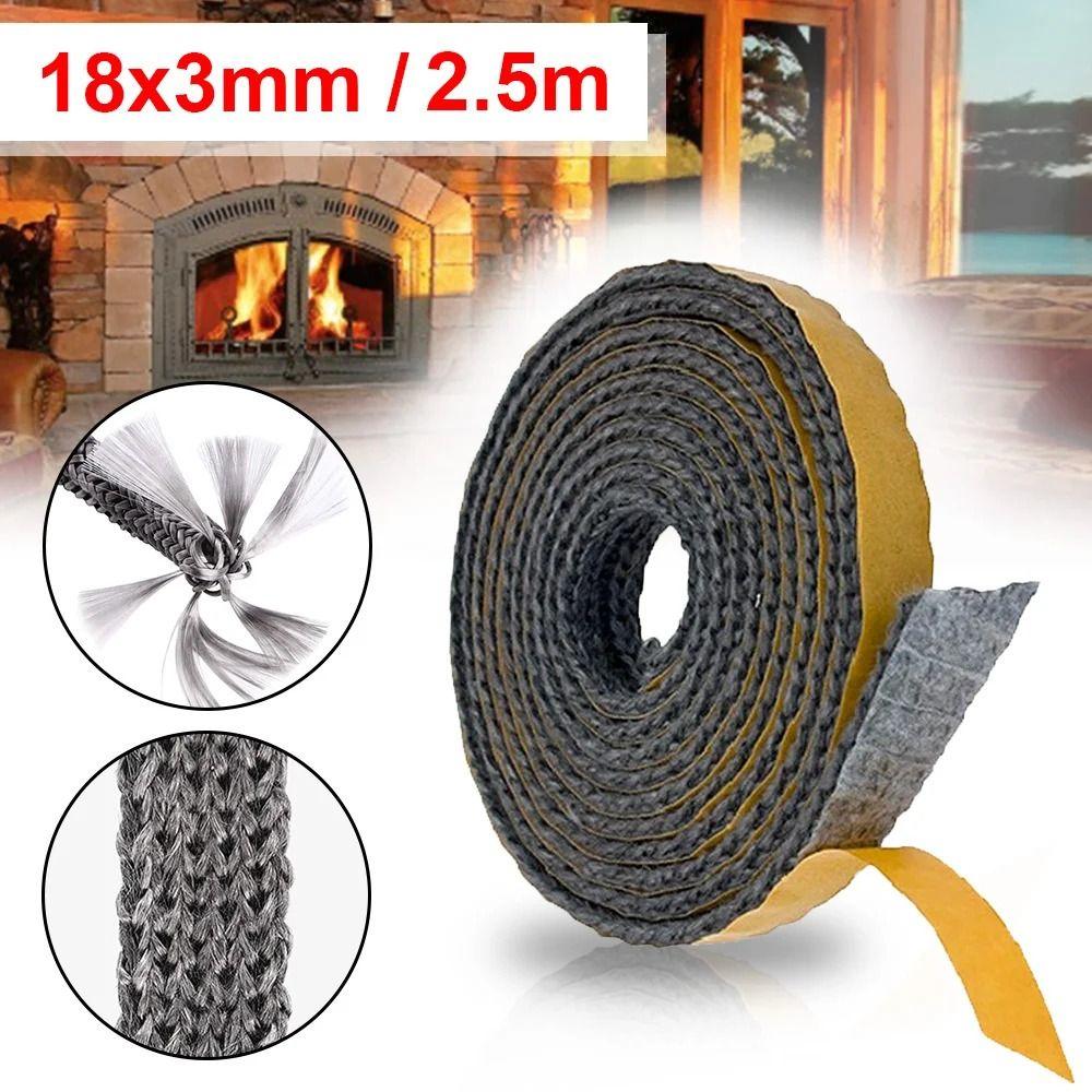 

Wear-resistant Seal Stove Fire Rope Self Adhesive Replacement Gasket Cord Fireplace 2.5m