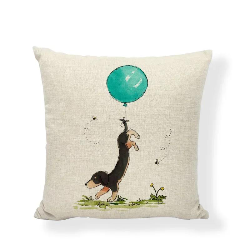 New Design Dog Cushion Covers Cute Animal Seagull Butterfly Painted Home Decor Living Room Couch Gifts Throw Pillows Cases