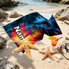 Custom Name Personalized Avatar Print Beach Towel, for Trip Camping Beach Party Home Decor, Birthday Gift for Family & Friends