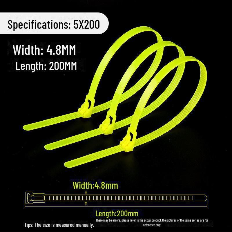 Reusable Nylon Cable Tie with Releasable Buckle - Black & White