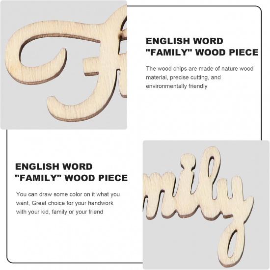 Amosfun 2x1.1'' Wedding Wooden Cutouts Mini Family Wooden Slices Embellishments for DIY Craft Decorations 15pcs