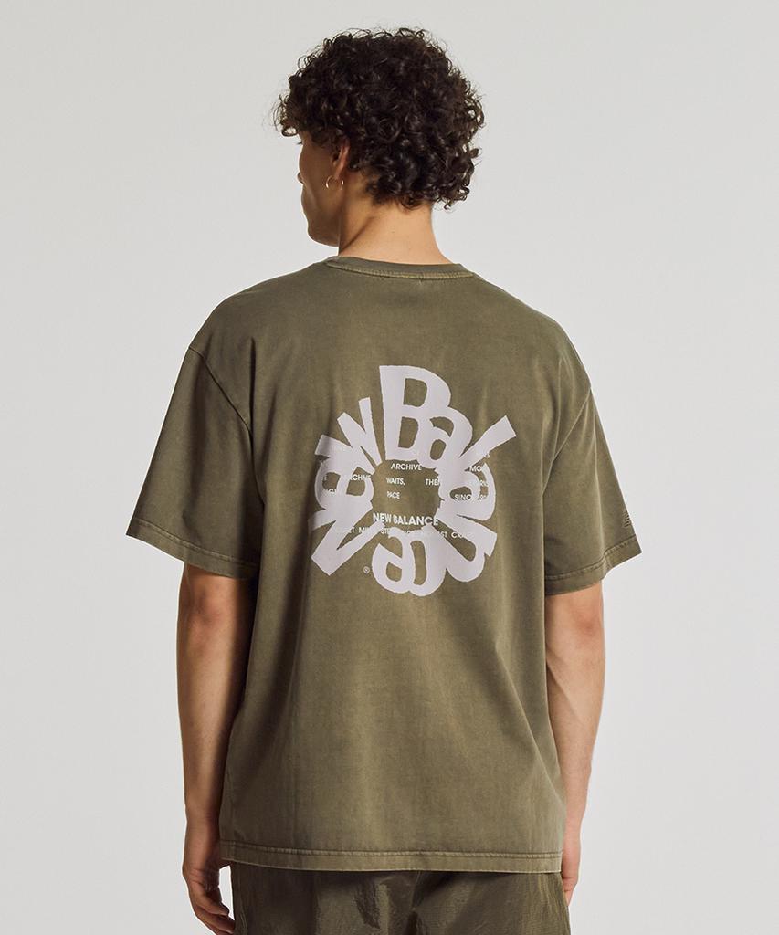Nyuballanseu Nbneg2A083 / Uni Archive Pace Circle Short Sleeve T-Shirt (Gray Khaki)