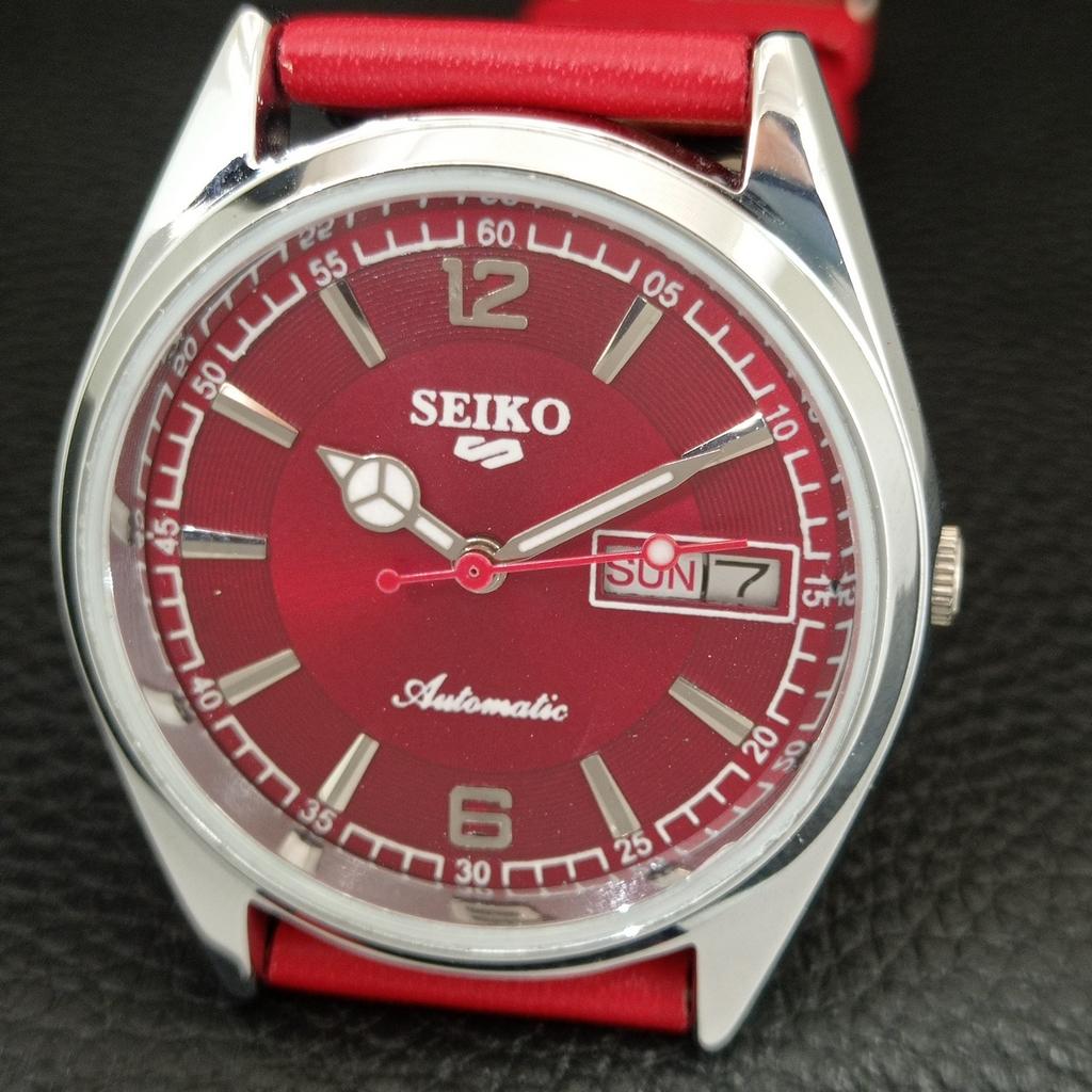 JAPAN VINTAGE REFURBISHED SEIKO 5 AUTOMATIC 6309A MENS RED DIAL WATCH A444304-1