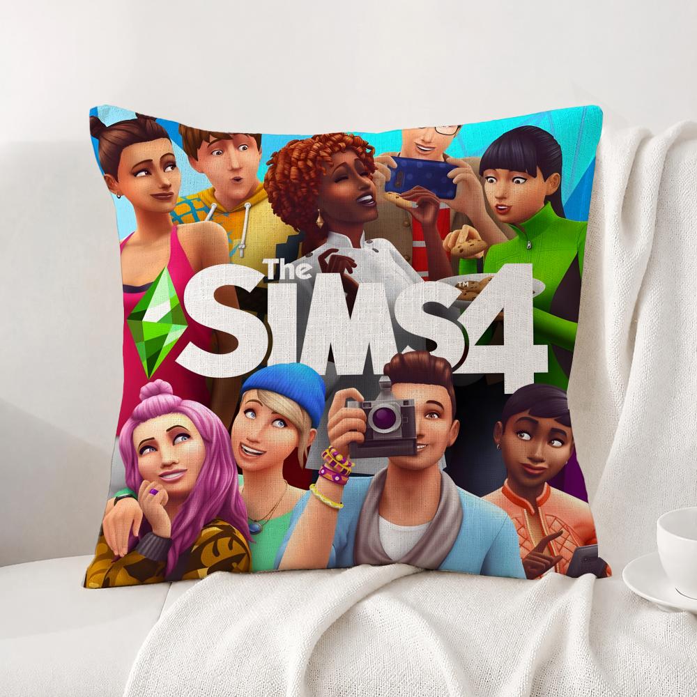 Game The Sims Cushion Cover Natural Linen Pillowcase Set AllinOne Decor Cushion Cover for Sofa Bedroom Chair
