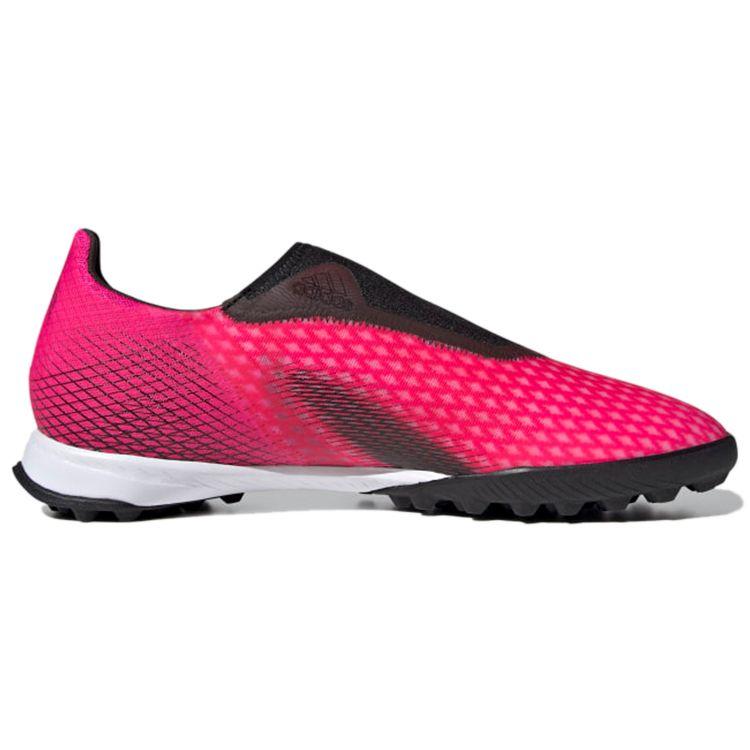 adidas X Ghosted .3 Schnürlose Turfschuhe Bequeme Schlupf-TF (Gummistollen) Strapazierfähige Fußballschuhe Unisex-Schuhwerk Magenta FW6972