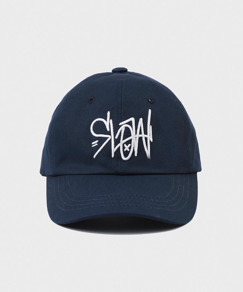 SLOW RECORD HOUSE Slow Signature Logo Ball Cap_Navy