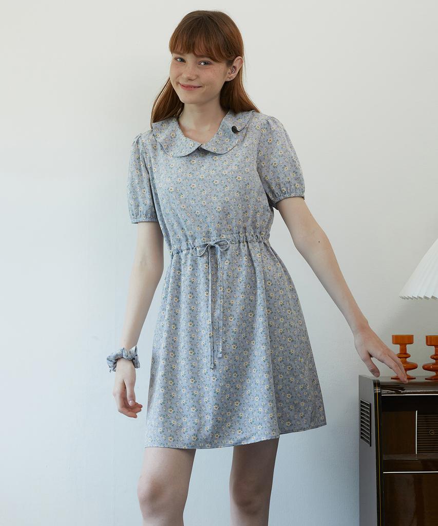 Dear Fear Ruffle Collar Dress Sky Blue