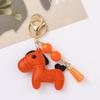 Cute Pony Keychain Creative Cartoon Leather Animal Pendant Keyring  Trendy Bag Charm Handbag Hanging Decoration Gifts