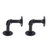 Pipe Shelf Brackets Iron Black Retro Wall Mounted Clapboard Support Frame Racks Set