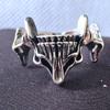 2Pcs Vintage Gothic Steel Skull Mask Rings Design Alloy Finger Rings Set for Men Women New Trend Creative Punk Jewerly Gift