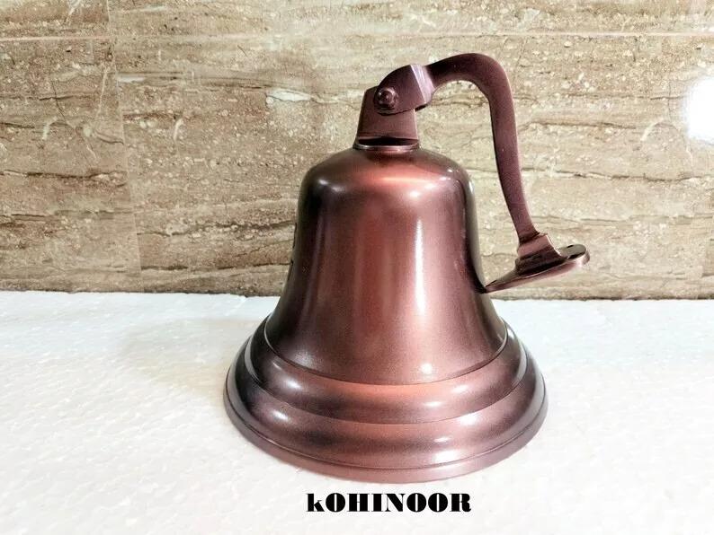 Handmade Solid Brass 8" Door Bell Copper Finish Home Kitchen Outdoor Indoor Door