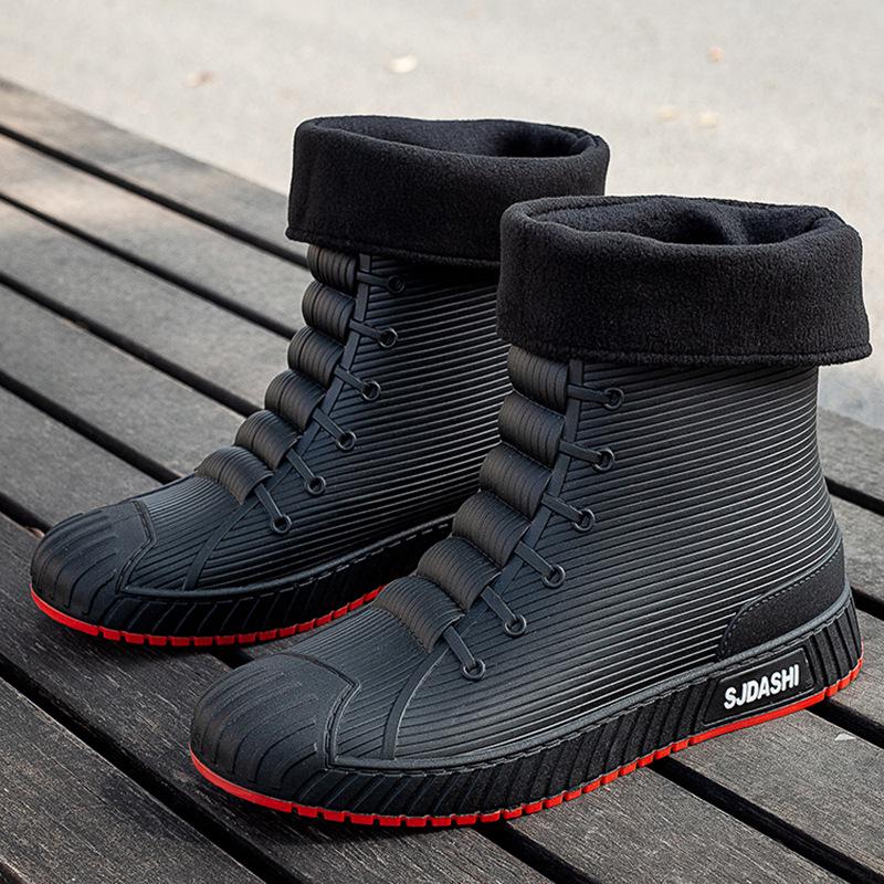 2023 Men's Fashion Short Rain Boots: Waterproof, Non-slip Rubber Shoes for Couples