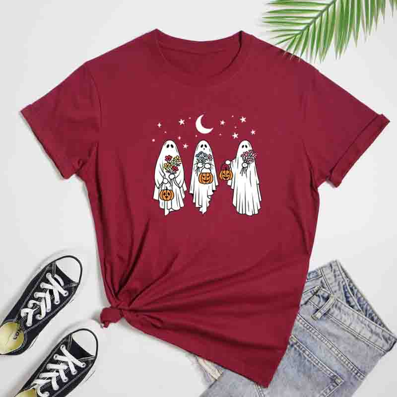 Retro Floral Ghost Squad TShirt Retro Unisex Spooky Season Fall Tee Botanical Cottagecore Haunted Garden Halloween Gift