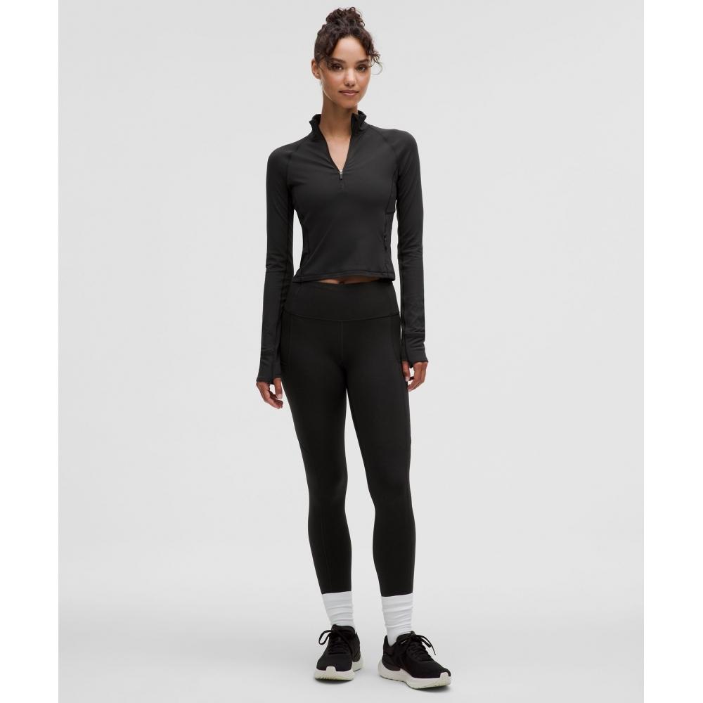 Lullulemon It'S Rulu Crop Half-Zip *Update Blk
