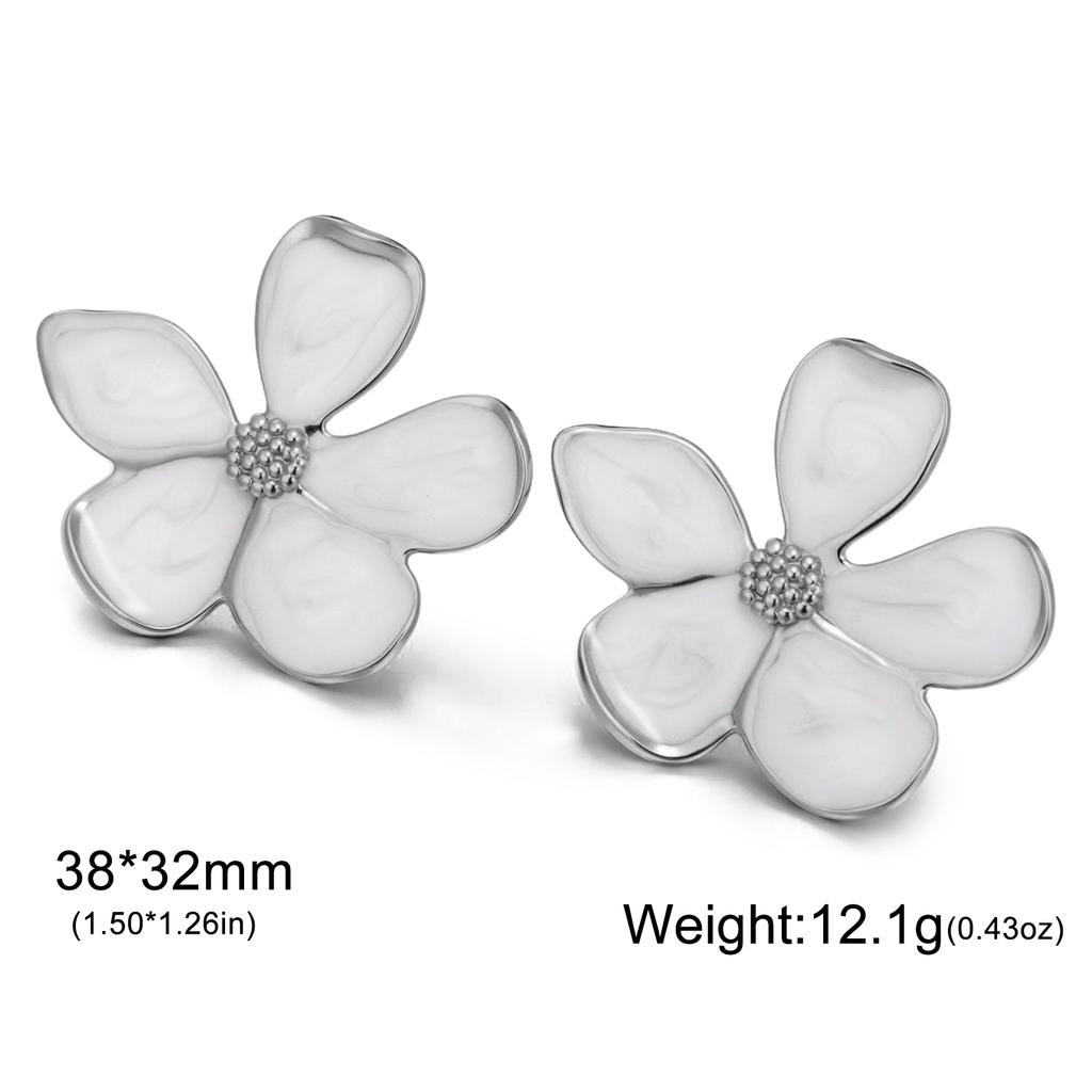 Cazador Waterproof Flower Earrings Stainless Steel Piercing Earrings for Women Trendy Jewelry Wedding Birthday Gift 2026