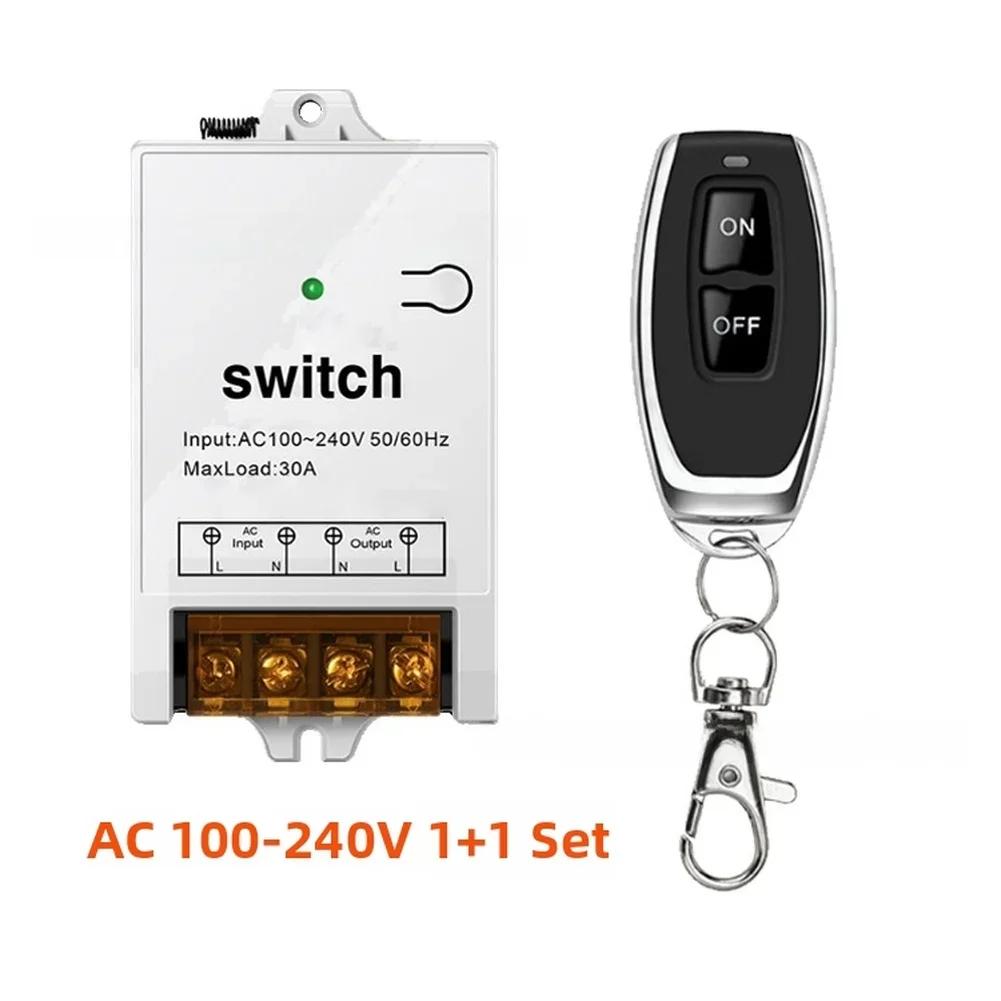 1-Set RF433MHz Wireless Remote Control Switch With AC90-250V LN3 Receiver For Wireless Panels With Wide Voltage Compatibility белый